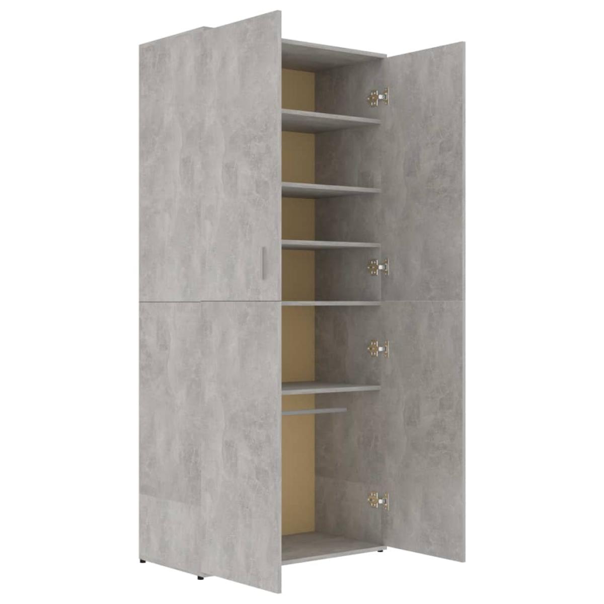 Mueble zapatero contrachapada gris hormigón 80x39x178 cm