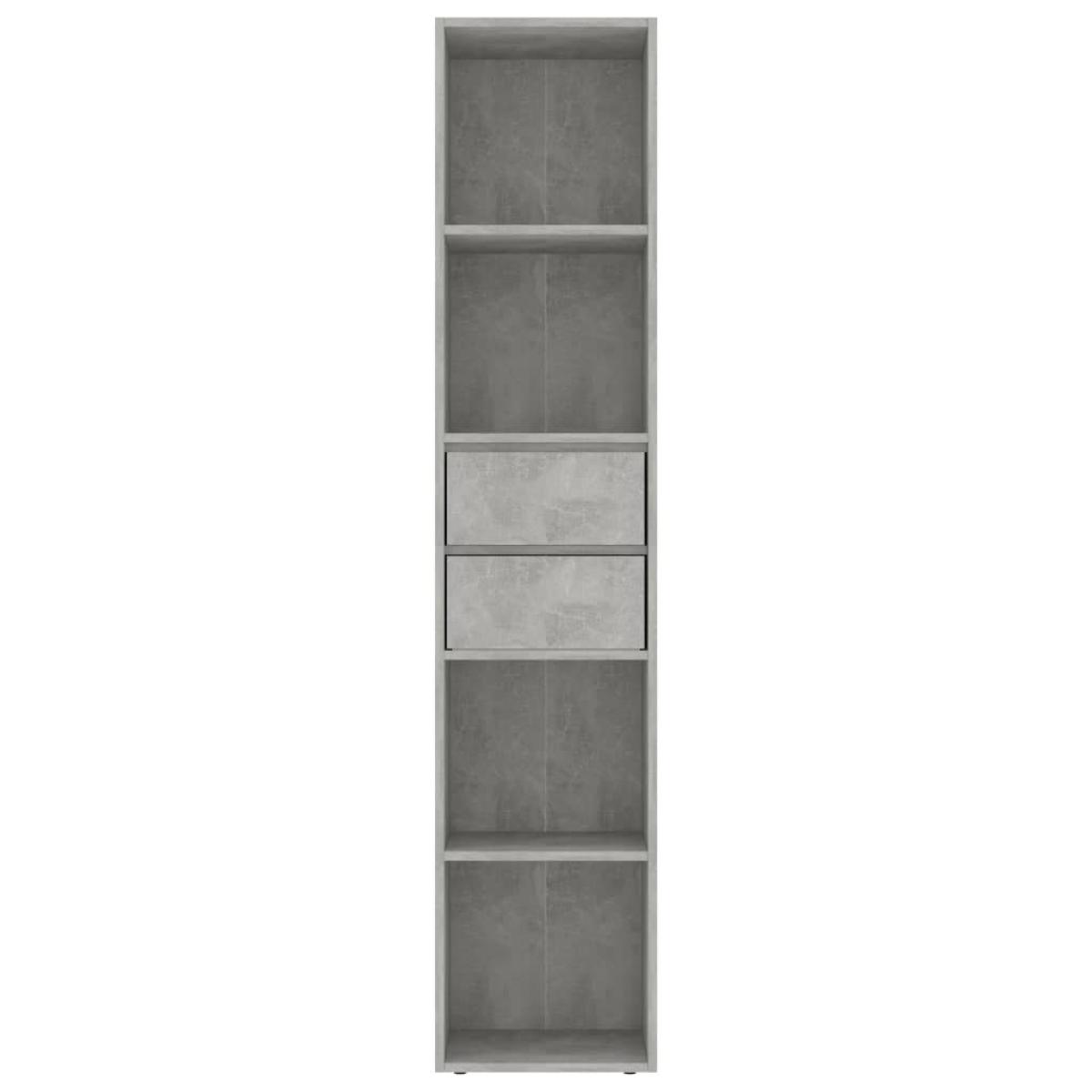 Estantería madera contrachapada gris hormigón 36x30x171 cm
