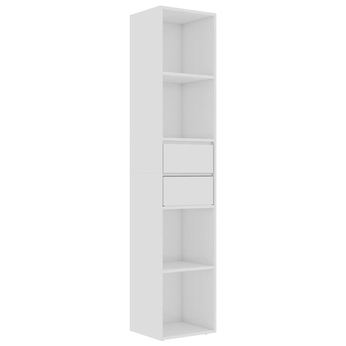 Estantería de aglomerado blanco brillante 36x30x171 cm