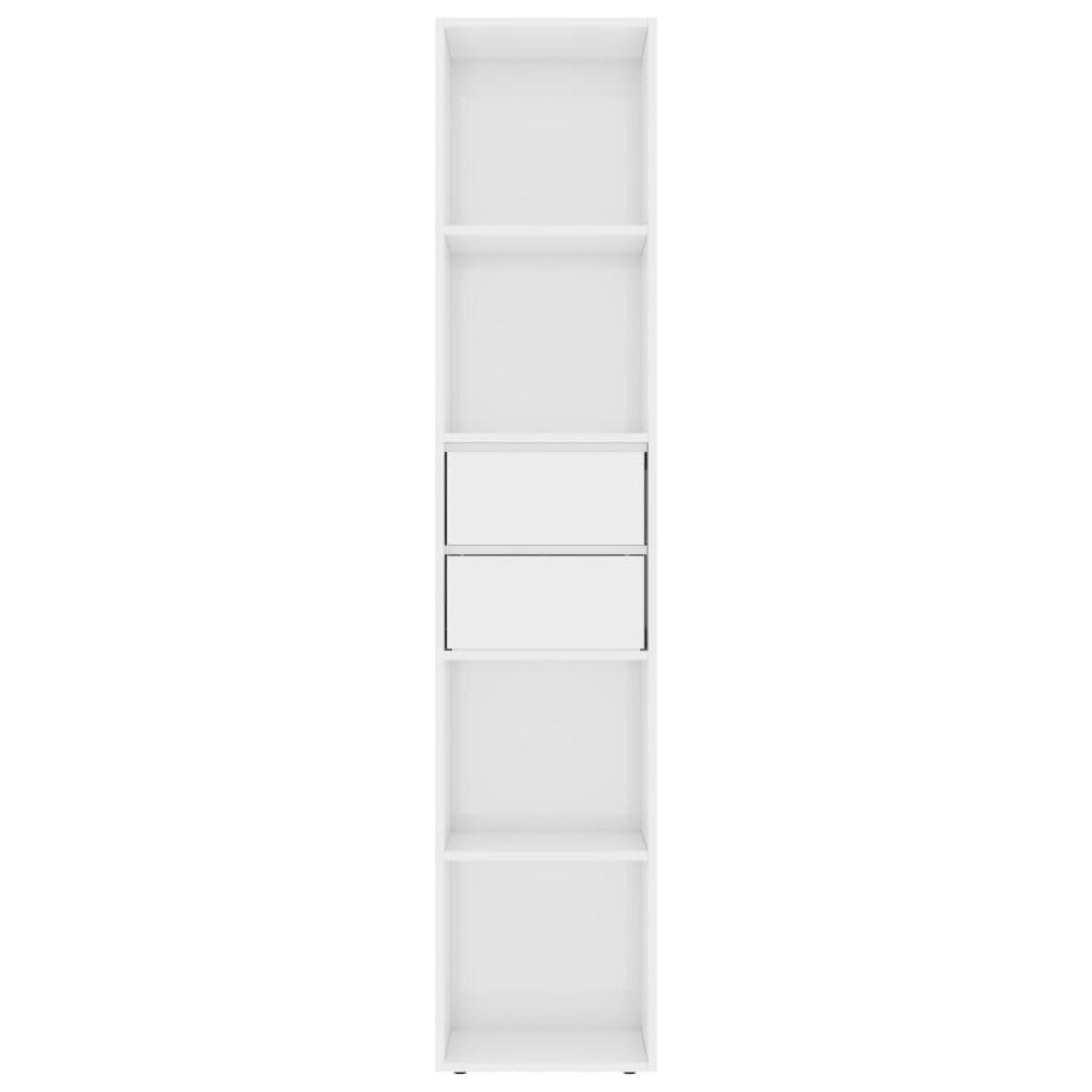 Estantería de aglomerado blanco brillante 36x30x171 cm