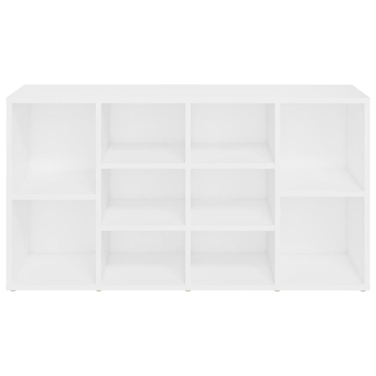 Banco zapatero de madera contrachapada blanco 103x30x54,5 cm