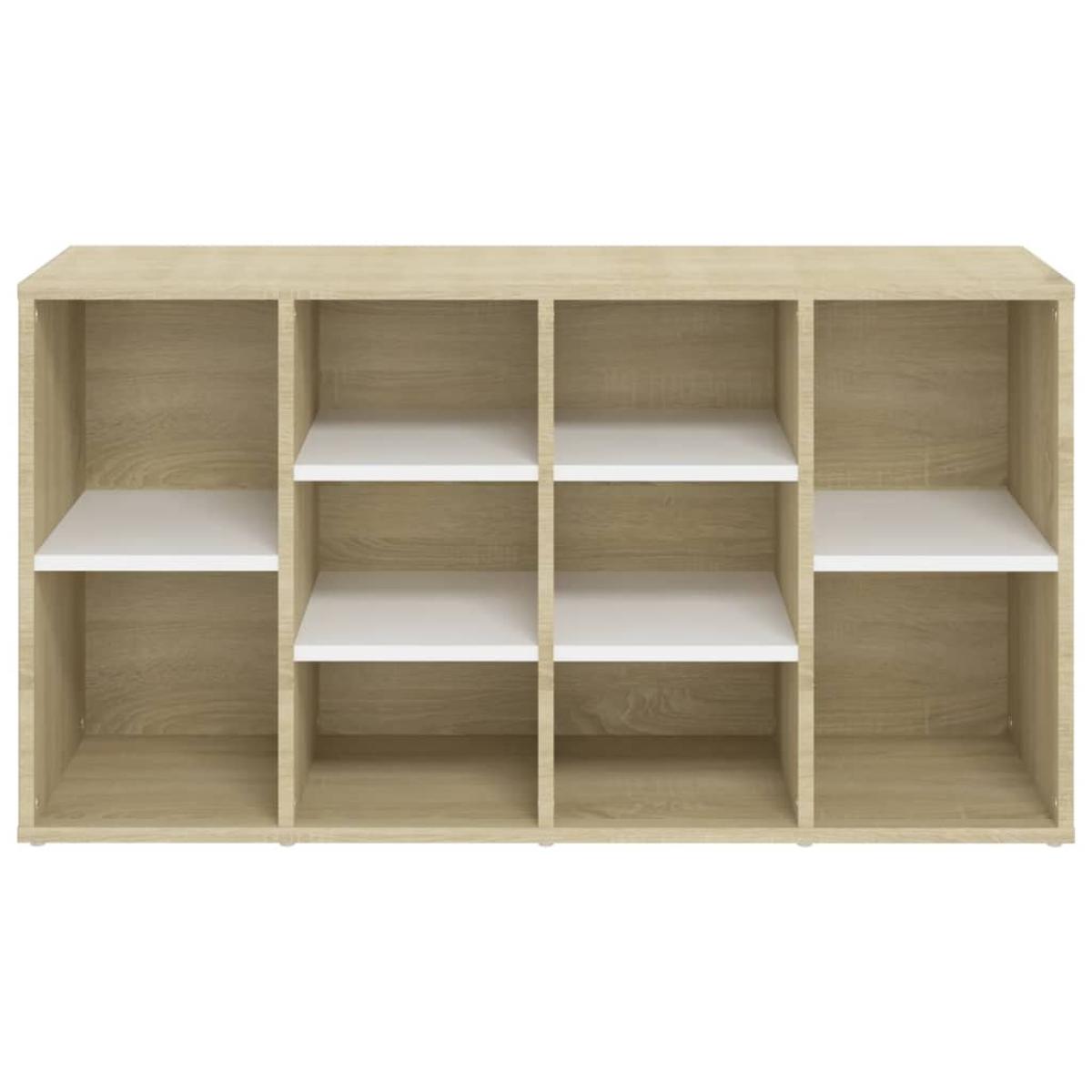 Banco zapatero contrachapada blanco y roble103x30x54,5 cm
