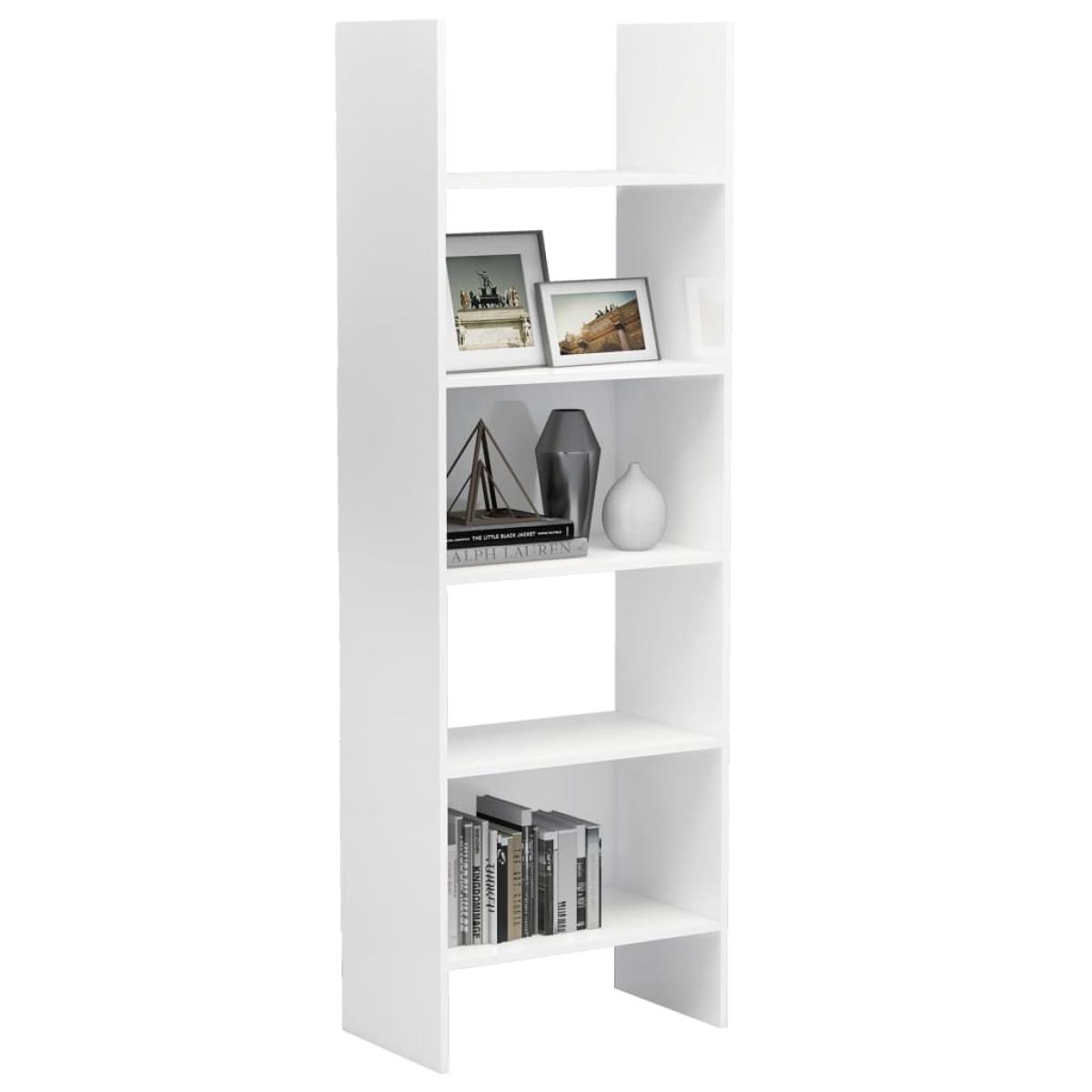 Estantería madera contrachapada blanco brillante 60x35x180 cm