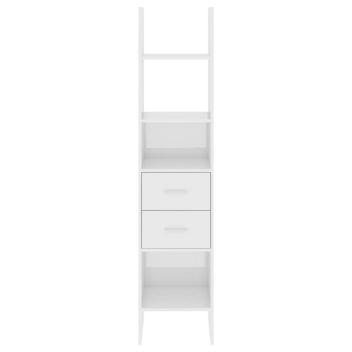 Estantería madera contrachapada blanco brillante 40x35x180 cm