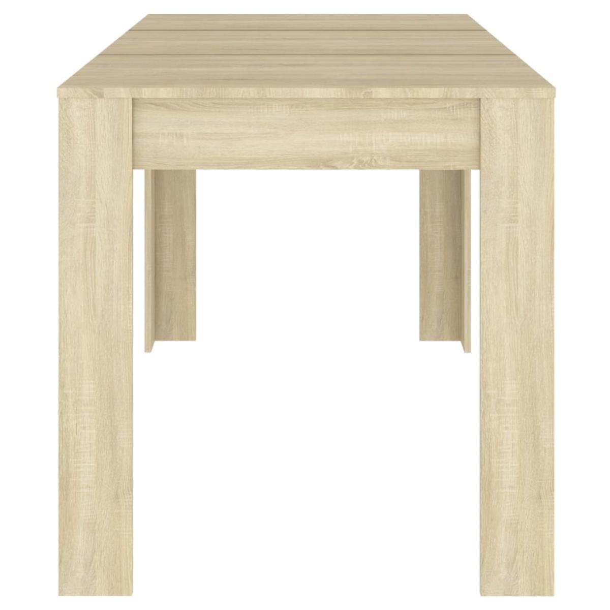 Mesa de comedor contrachapada color roble sonoma 140x74,5x76 cm