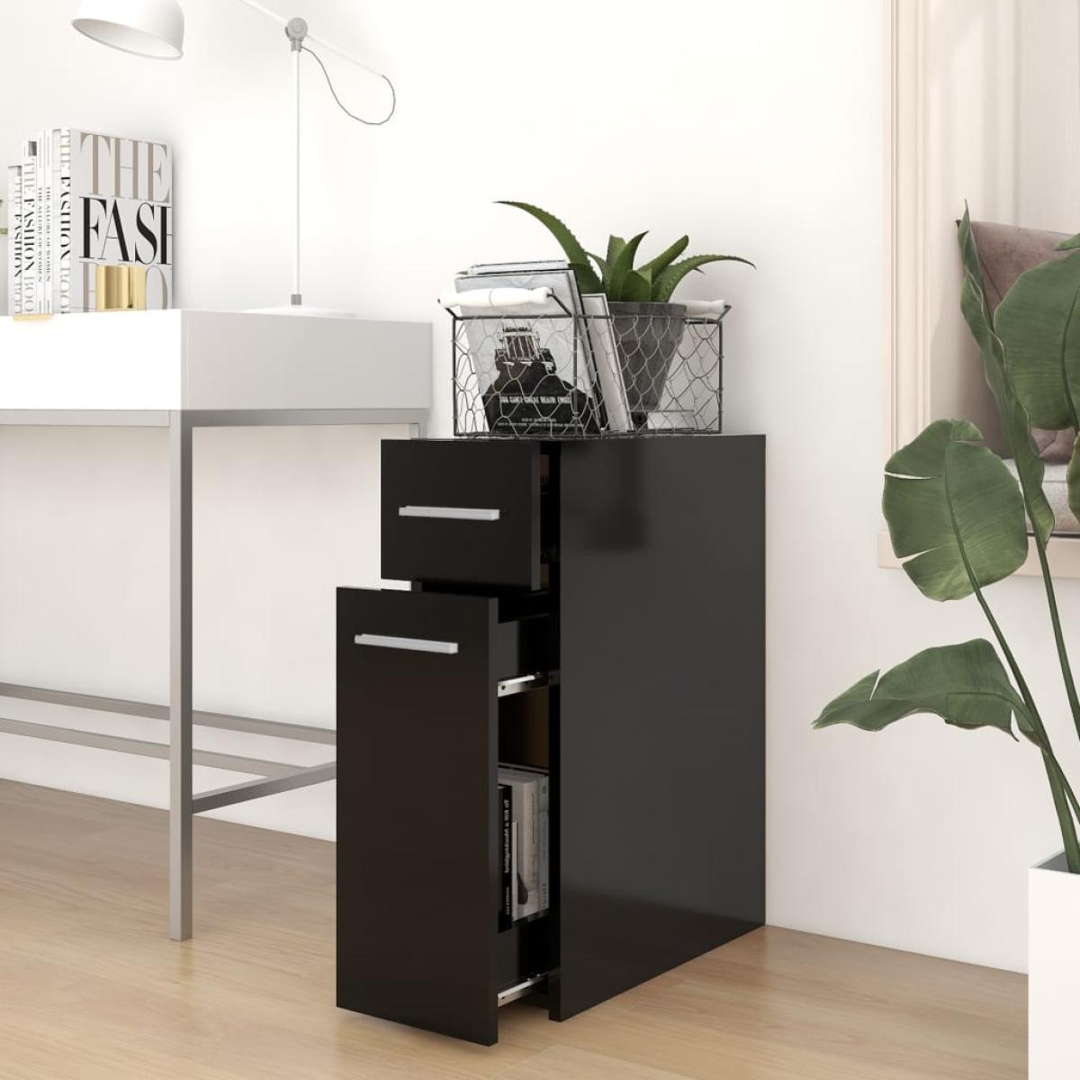 Armario de boticario madera contrachapada negro 20x45,5x60 cm