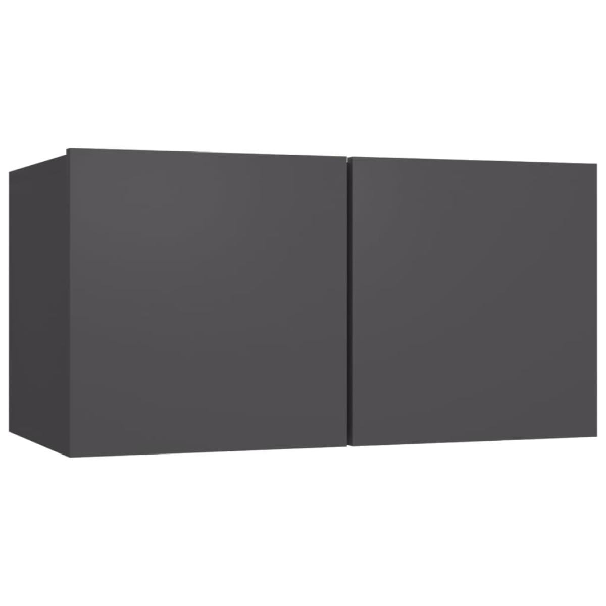Muebles colgantes de TV 2 unidades gris 60x30x30 cm