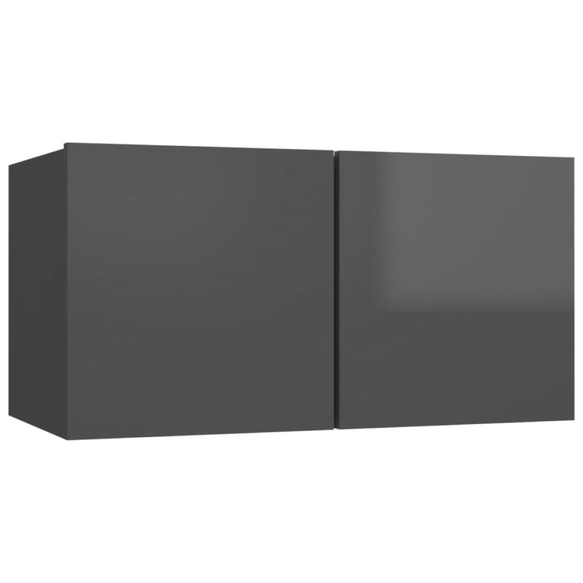 Muebles colgantes de TV 3 unidades gris brillante 60x30x30 cm