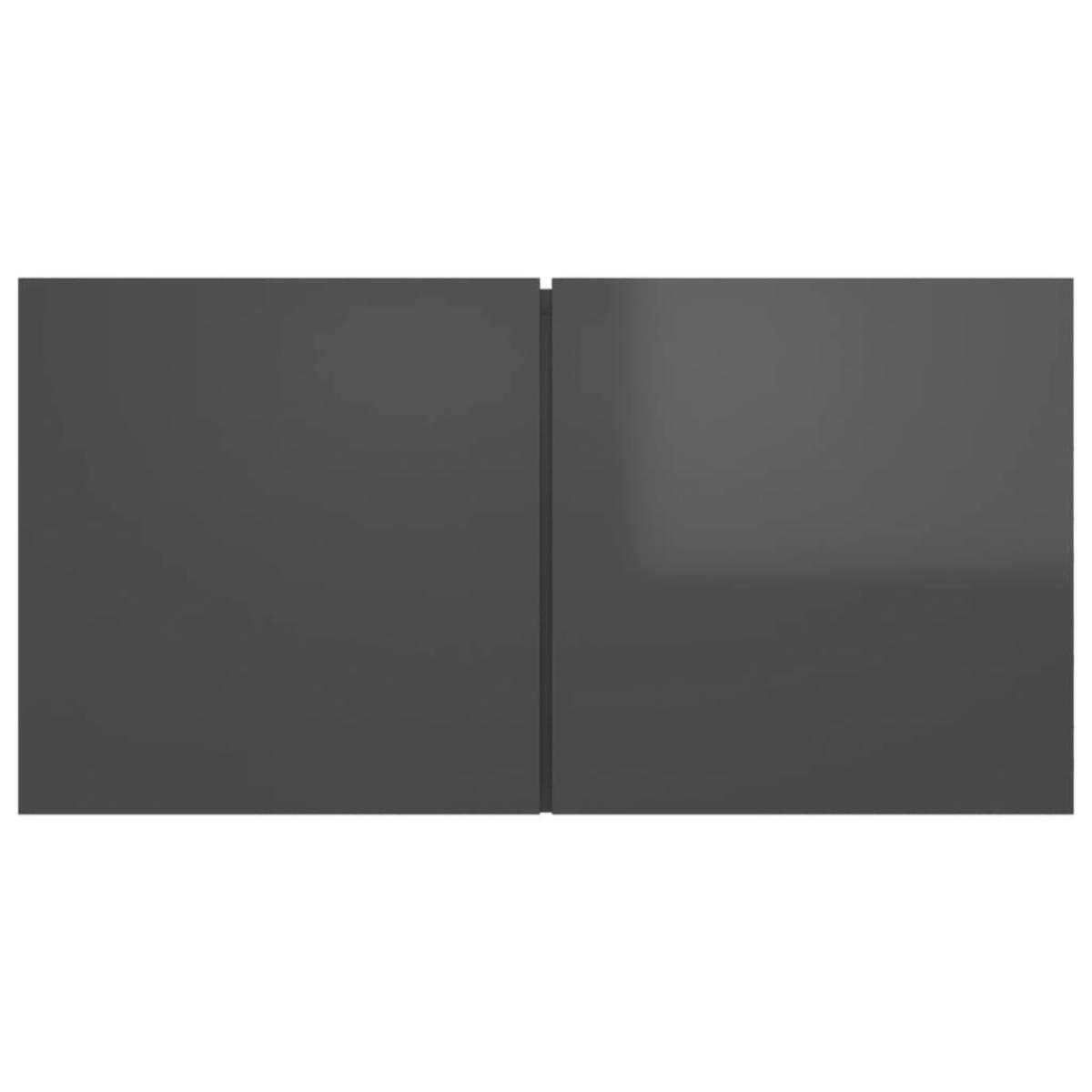 Muebles colgantes de TV 3 unidades gris brillante 60x30x30 cm