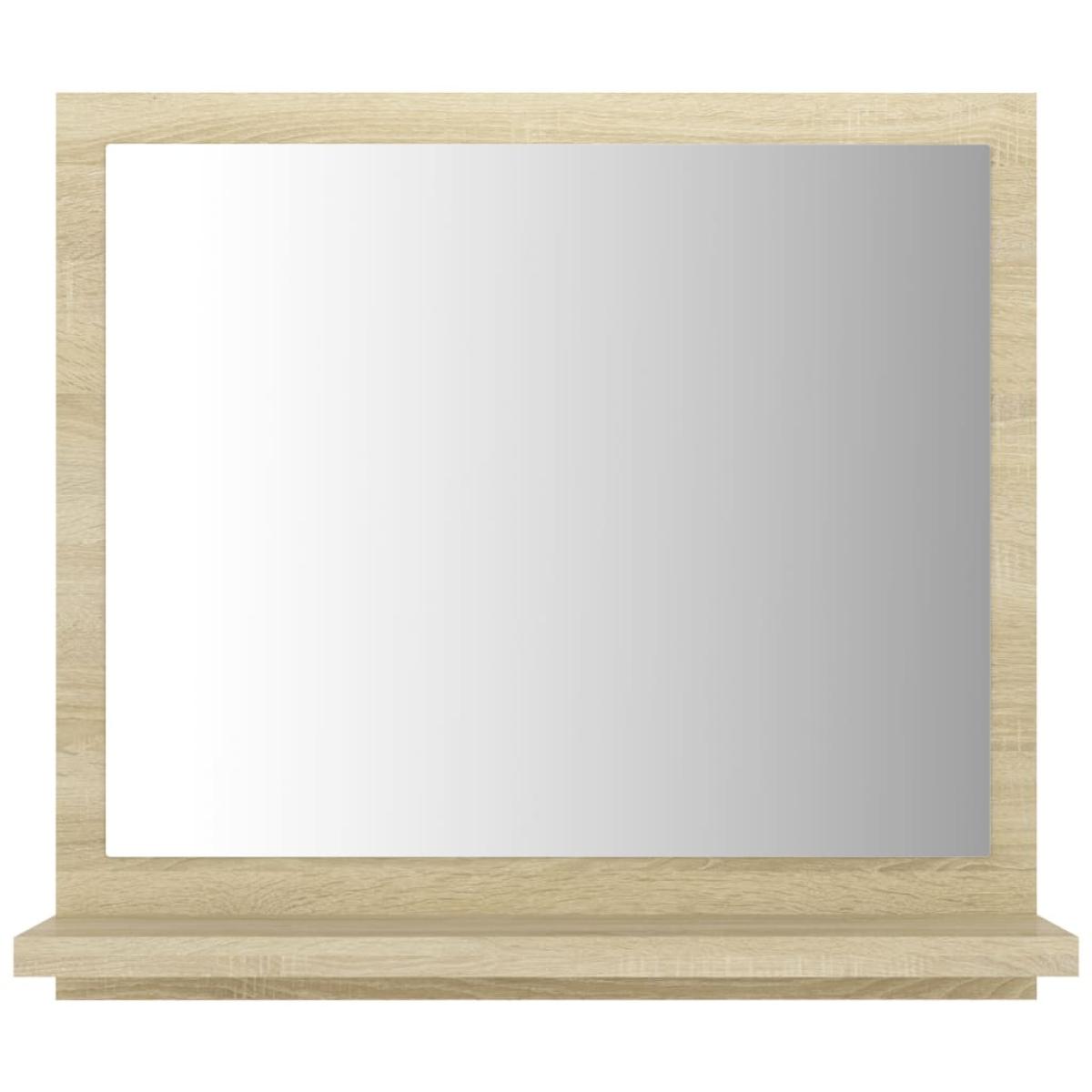 Espejo de baño madera contrachapada color roble 40x10,5x37 cm