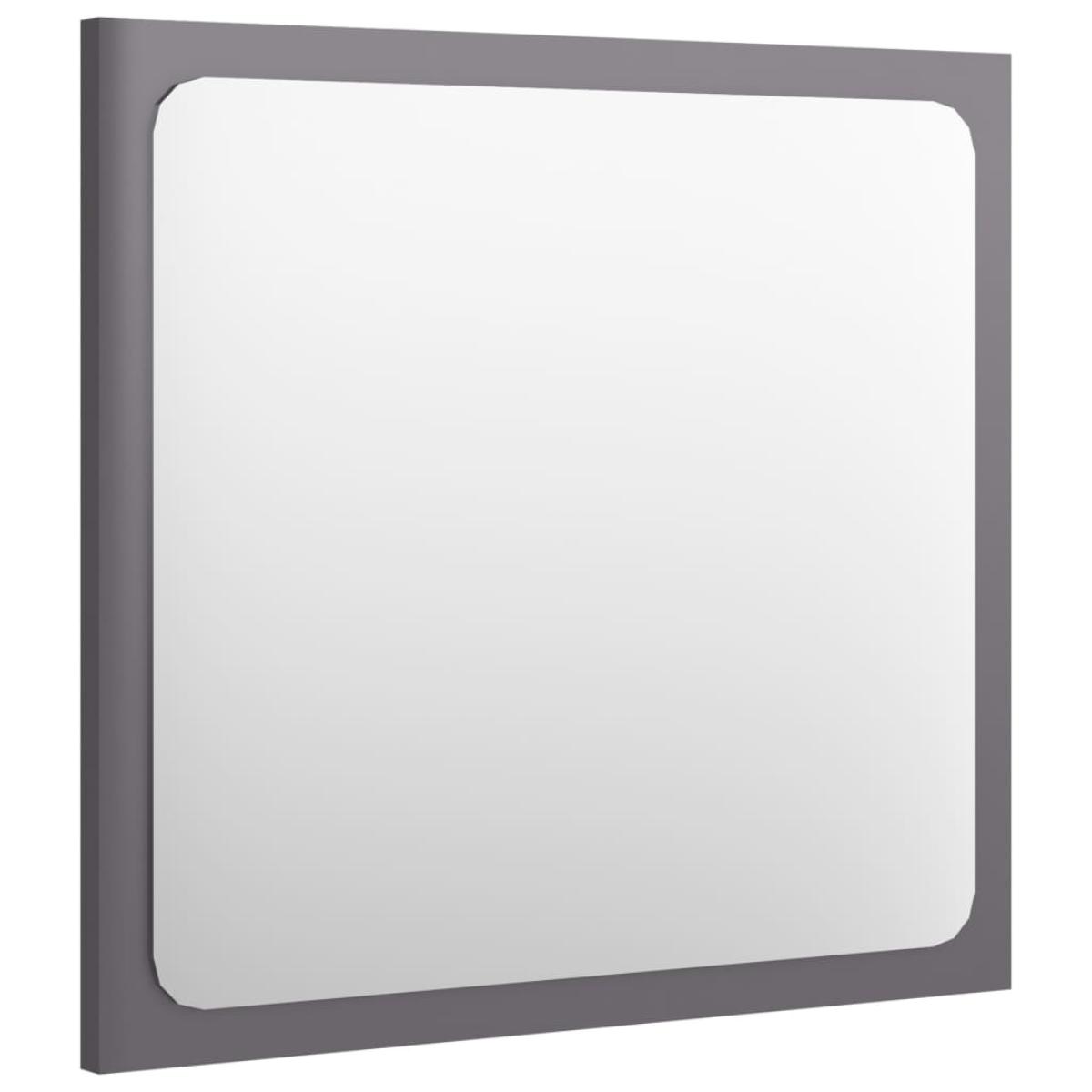 Espejo de baño madera contrachapada gris brillo 40x1,5x37 cm