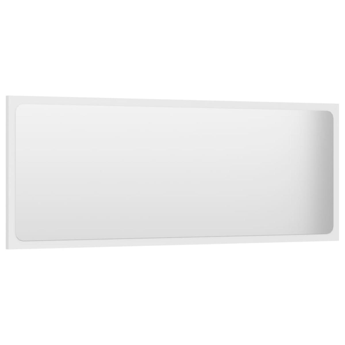 Espejo de baño madera contrachapada blanco 100x1,5x37 cm