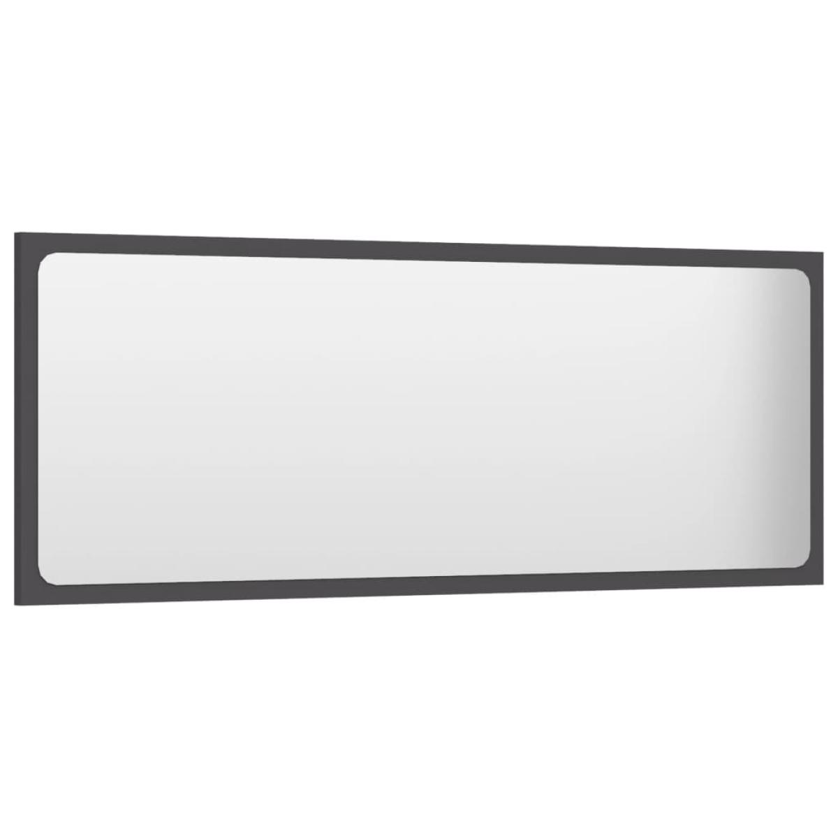 Espejo de baño madera contrachapada gris 100x1,5x37 cm