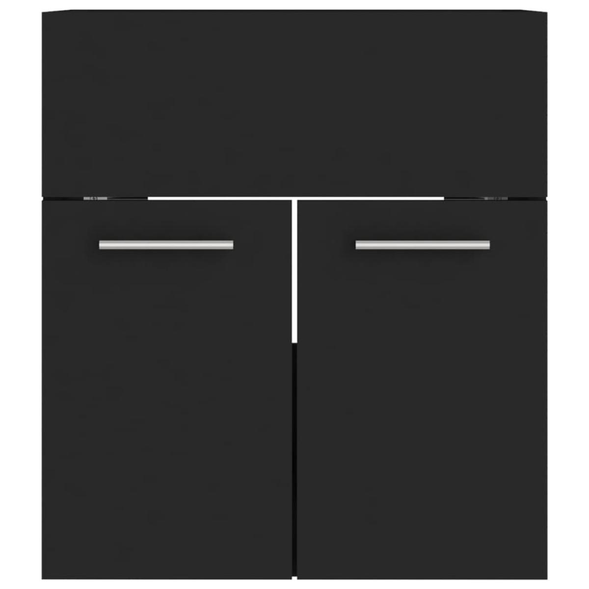 Armario para lavabo madera contrachapada negro 41x38,5x46 cm
