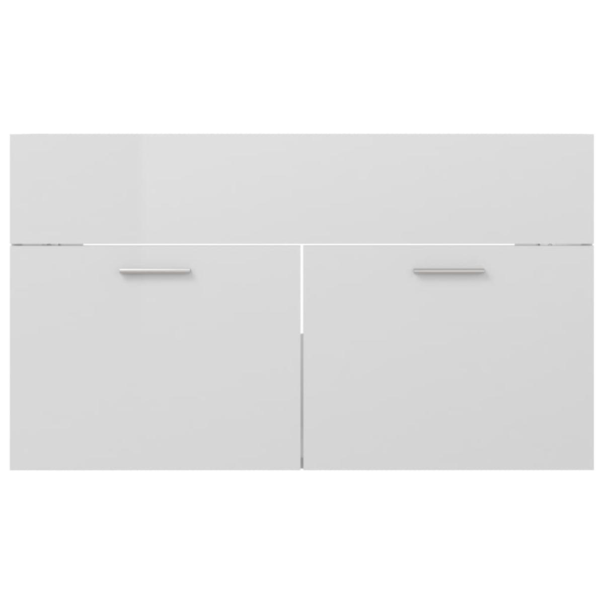 Armario para lavabo contrachapada blanco brillo 80x38,5x46 cm