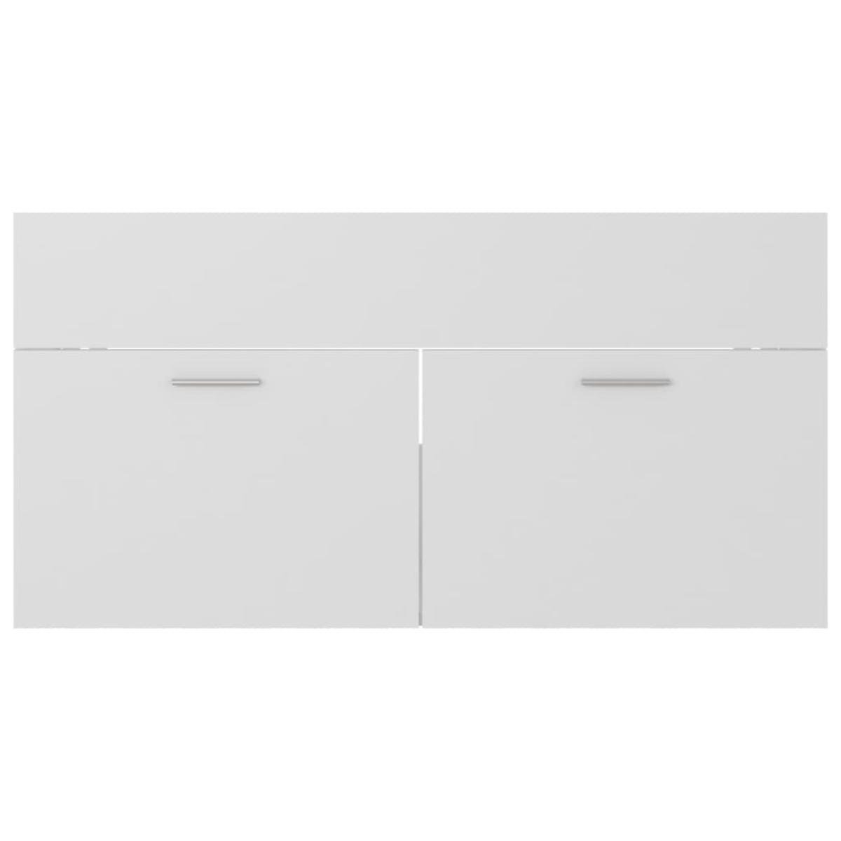 Armario para lavabo madera contrachapada blanco 90x38,5x46 cm