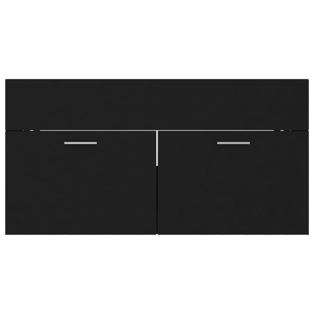Armario para lavabo madera contrachapada negro 90x38,5x46 cm