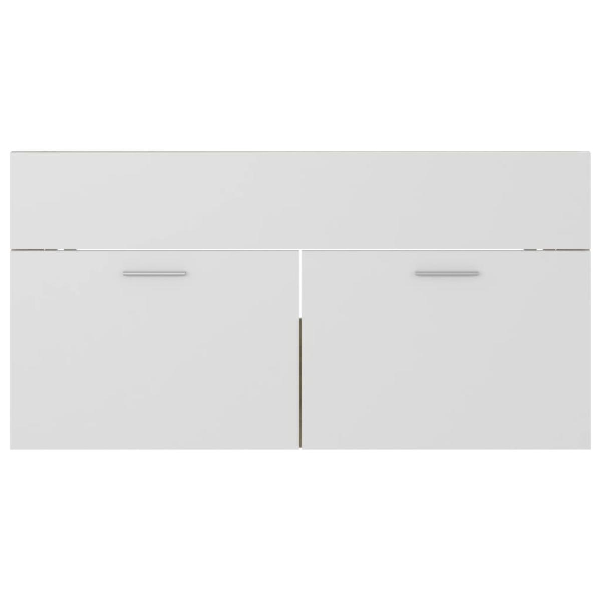 Armario para lavabo contrachapada blanco roble 90x38,5x46 cm