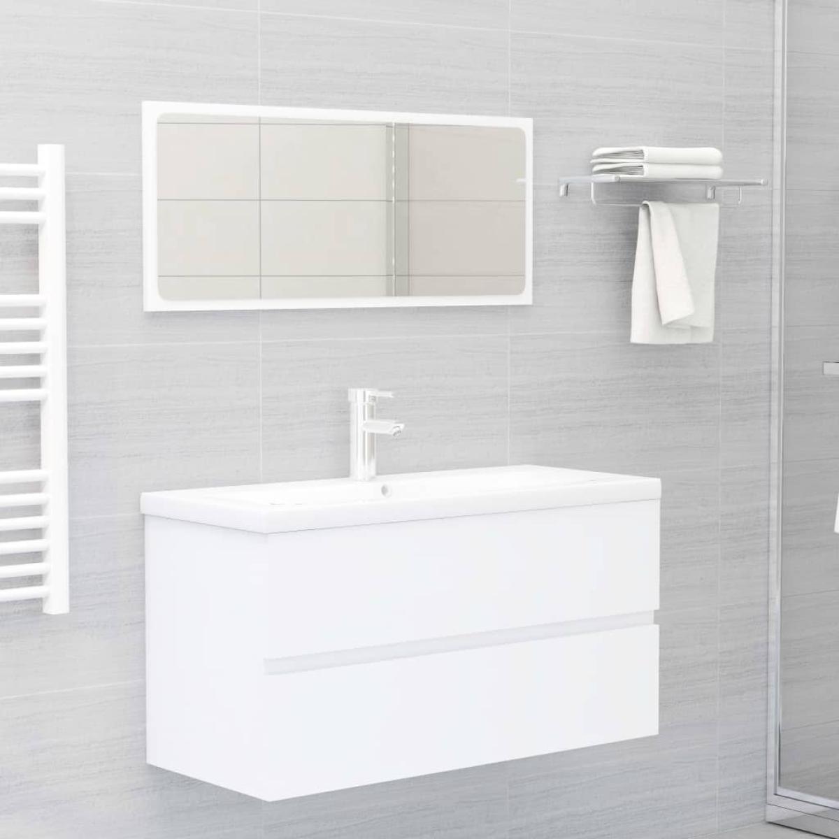 Armario para lavabo aglomerado blanco 90x38,5x45 cm