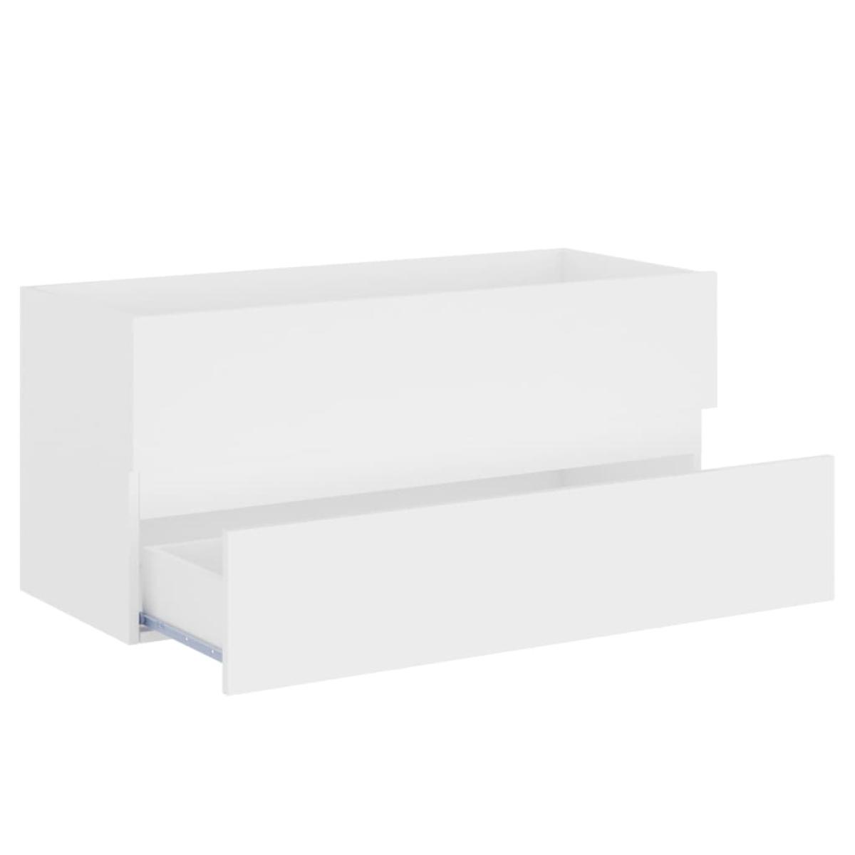 Armario para lavabo madera contrachapada blanco 100x38,5x45 cm