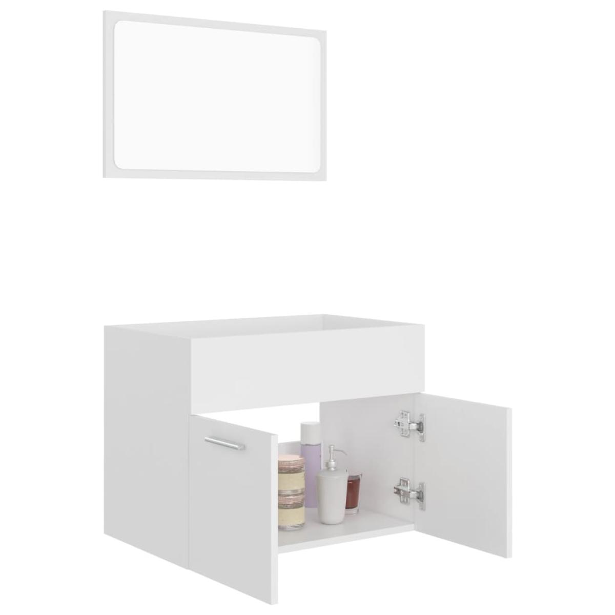 Conjunto de muebles de baño 2 piezas contrachapada blanco