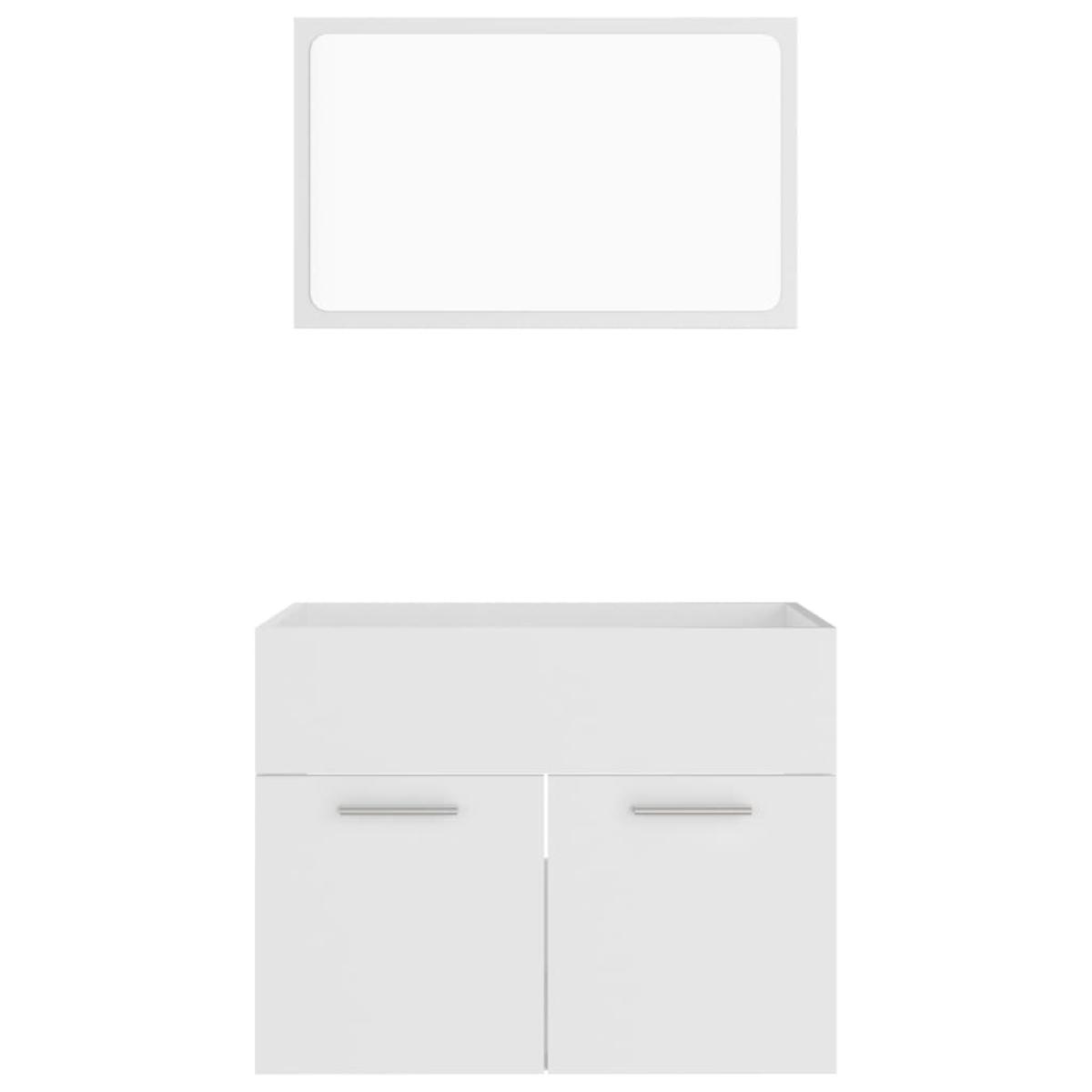 Conjunto de muebles de baño 2 piezas contrachapada blanco