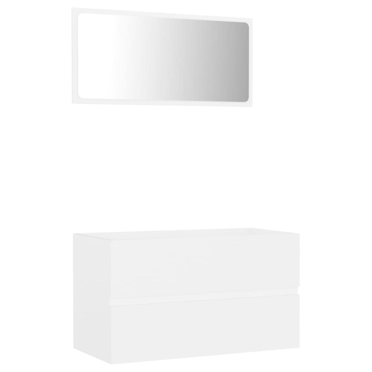 Conjunto de muebles de baño 2 piezas contrachapada blanco