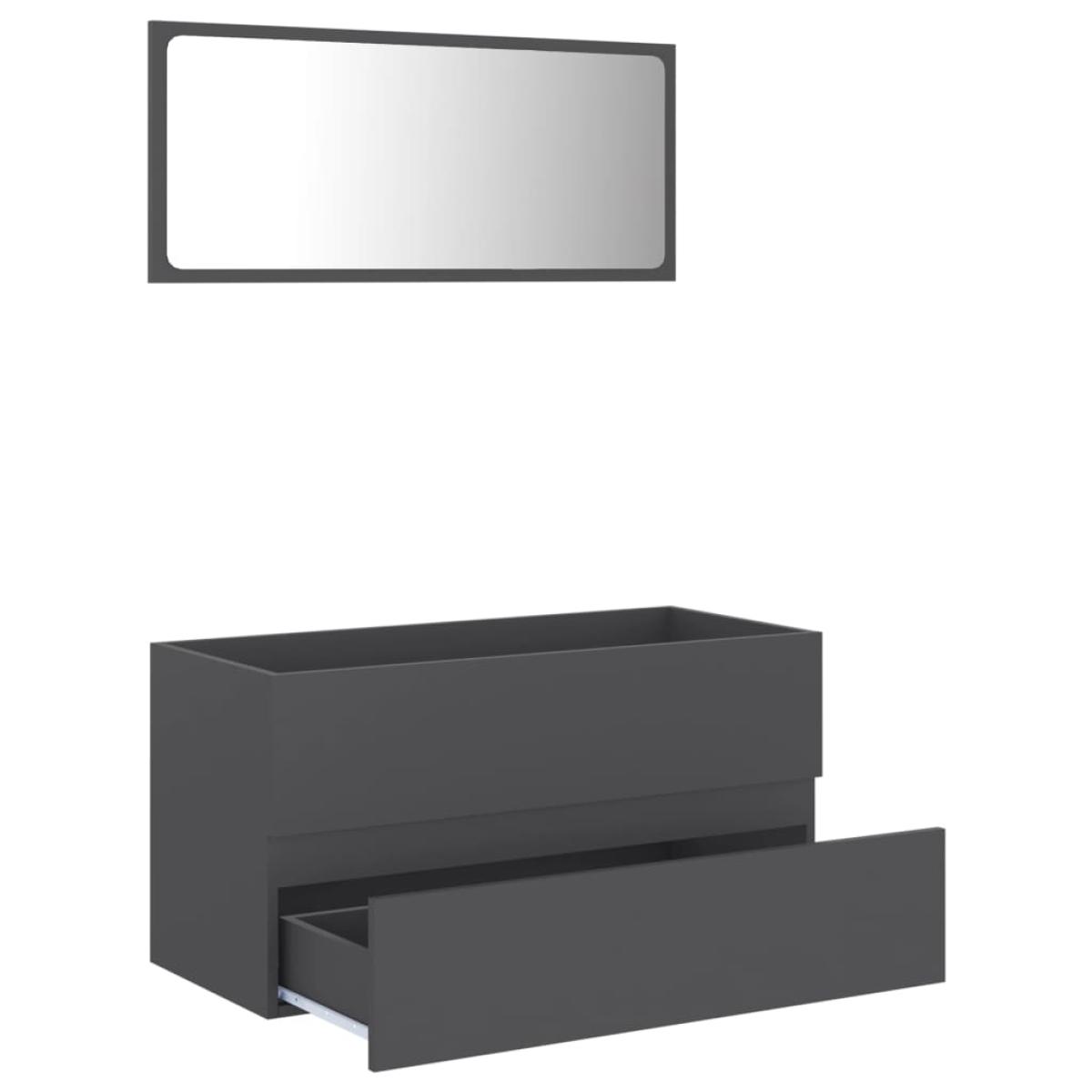 Conjunto de muebles de baño 2 piezas aglomerado gris