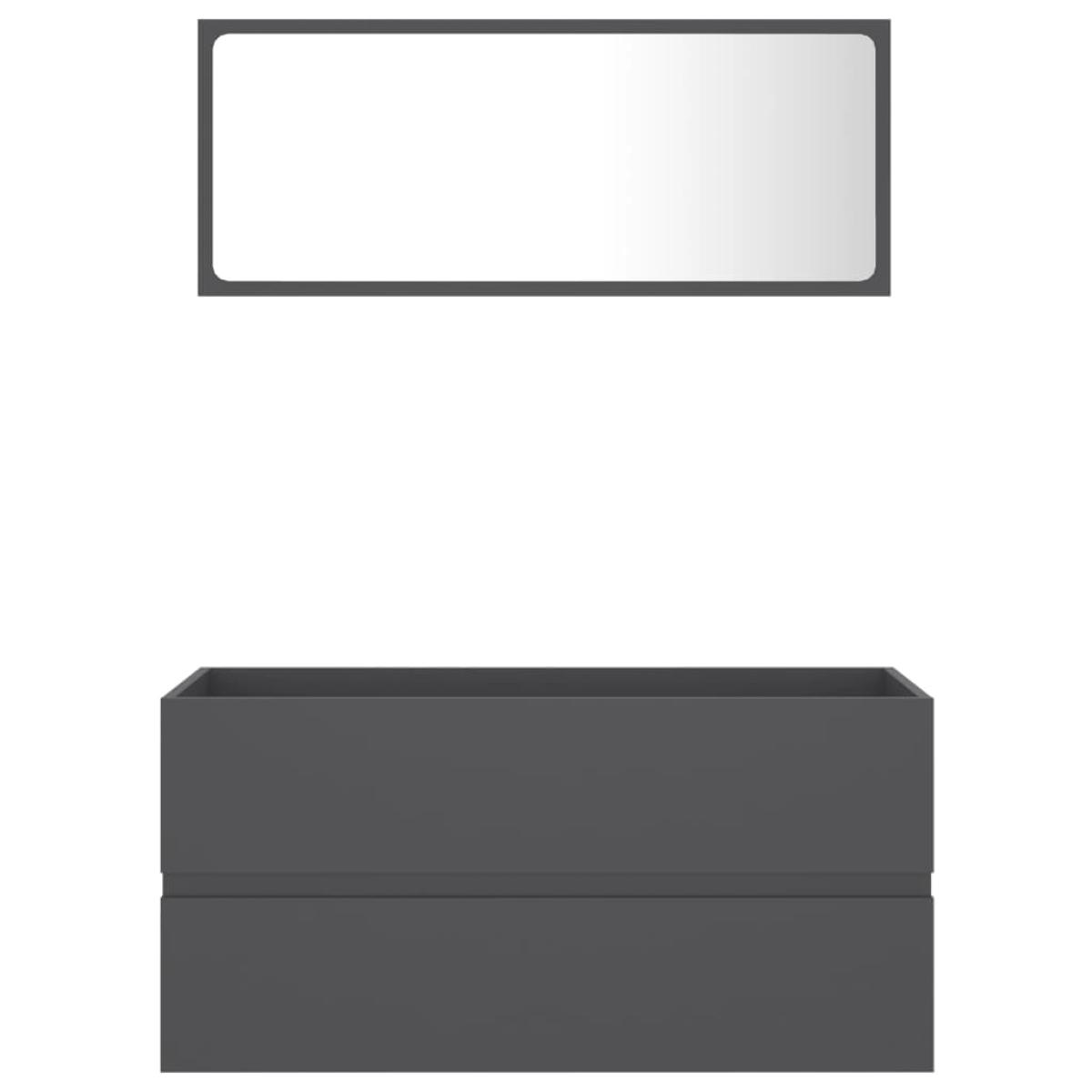 Conjunto de muebles de baño 2 piezas aglomerado gris