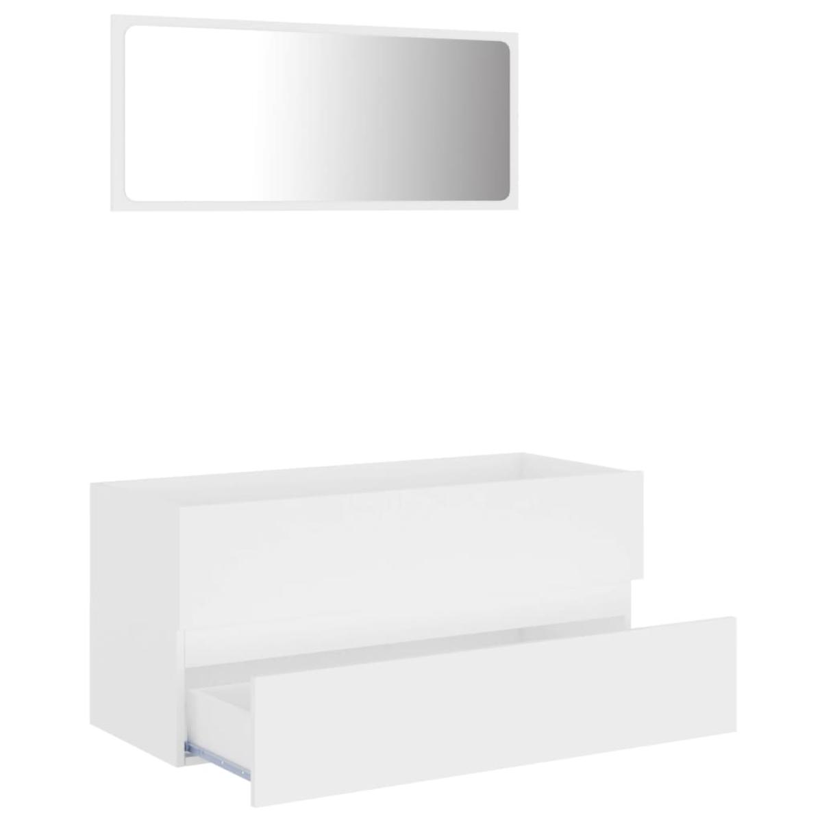 Conjunto de muebles de baño 2 piezas aglomerado blanco