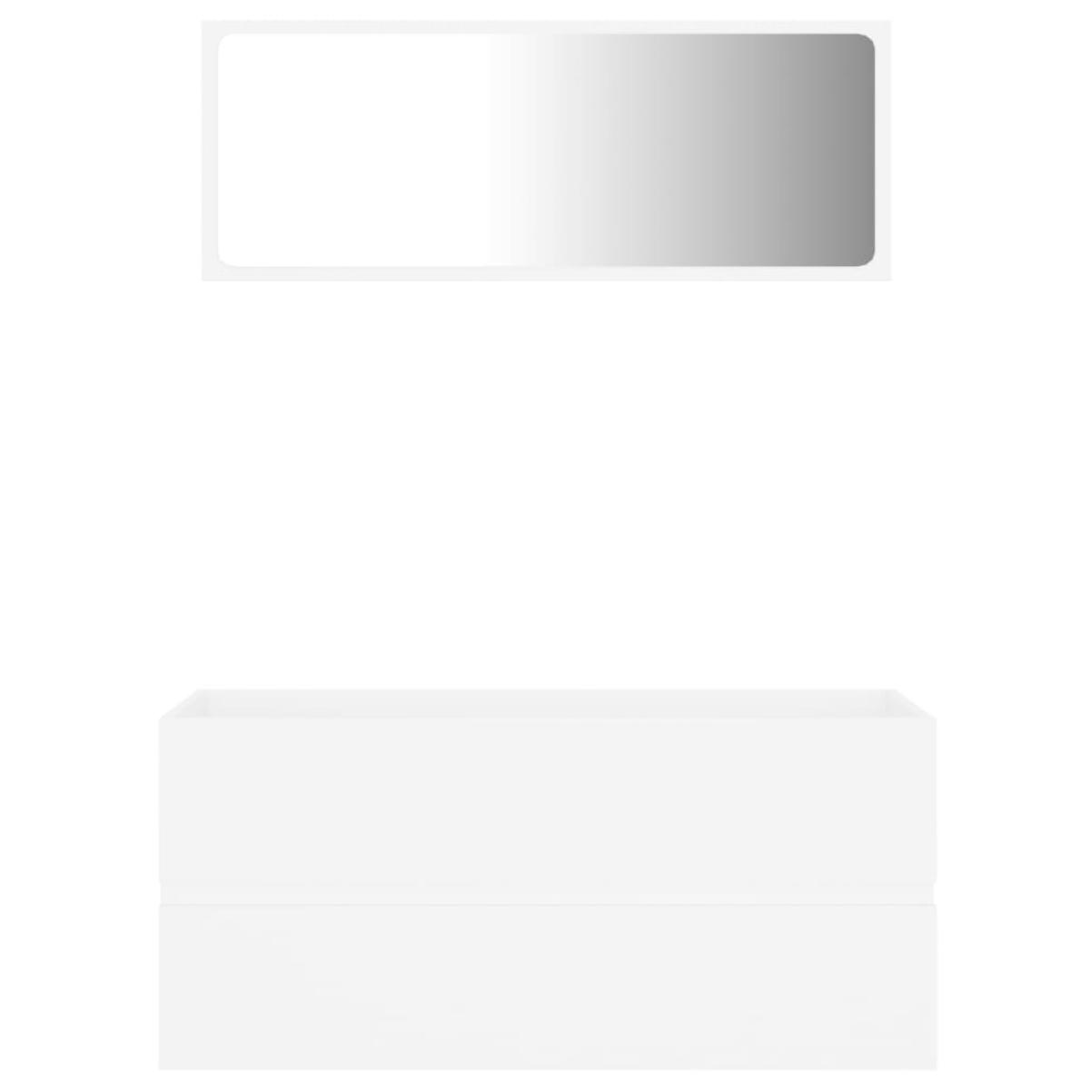 Conjunto de muebles de baño 2 piezas aglomerado blanco