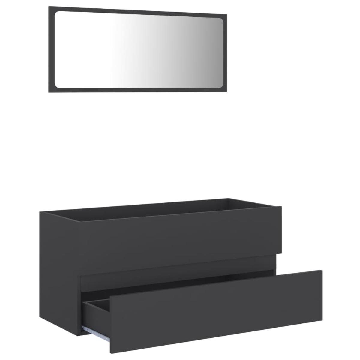 Conjunto de muebles de baño 2 piezas aglomerado gris