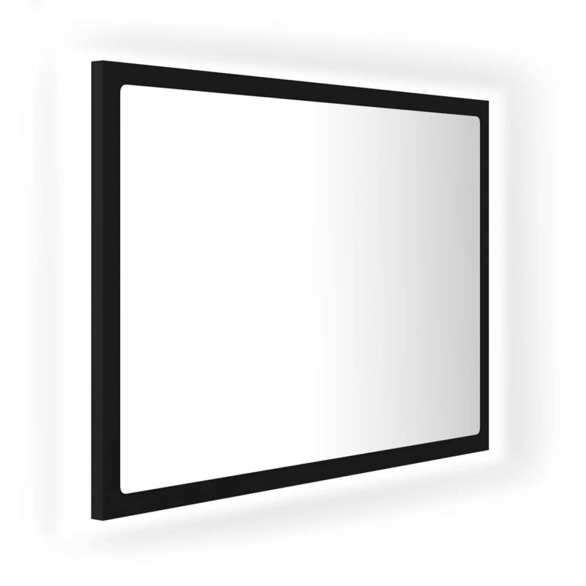 Espejo de baño acrílico negro brillo 60x8,5x37 cm