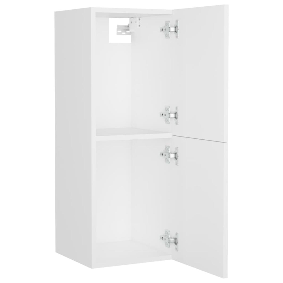 Armario de baño madera contrachapada blanco 30x30x80 cm