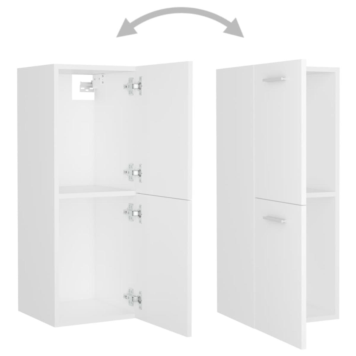 Armario de baño madera contrachapada blanco 30x30x80 cm