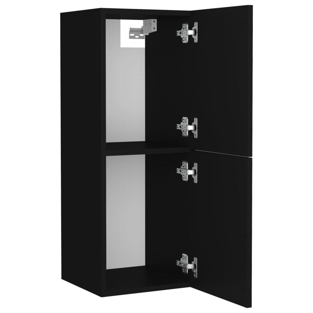 Armario de baño madera contrachapada negro 30x30x80 cm