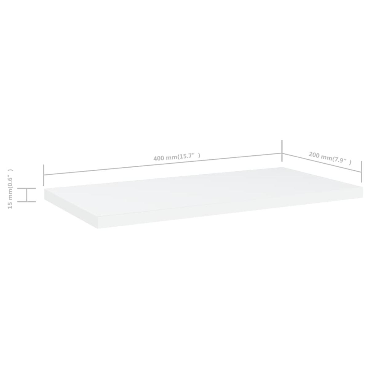 Estantes para estantería 4 uds aglomerado blanco 40x20x1,5 cm