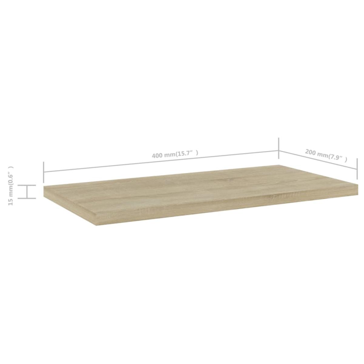 Estantes estantería 4 uds aglomerado roble Sonoma 40x20x1,5 cm