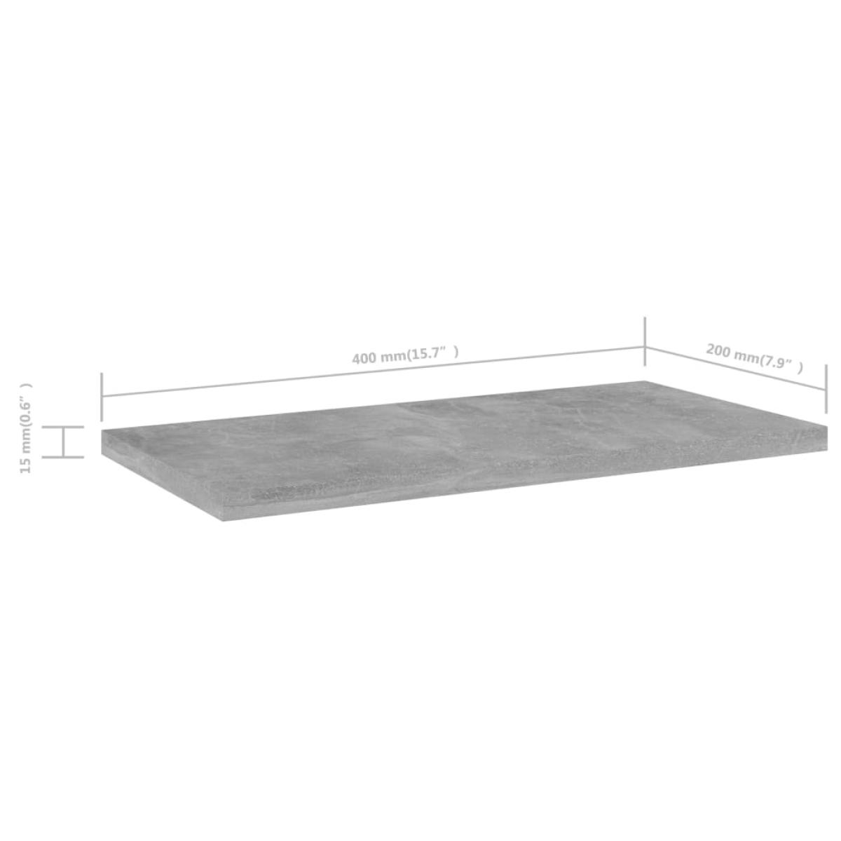 Estantes estantería 4 uds aglomerado gris hormigón 40x20x1,5 cm