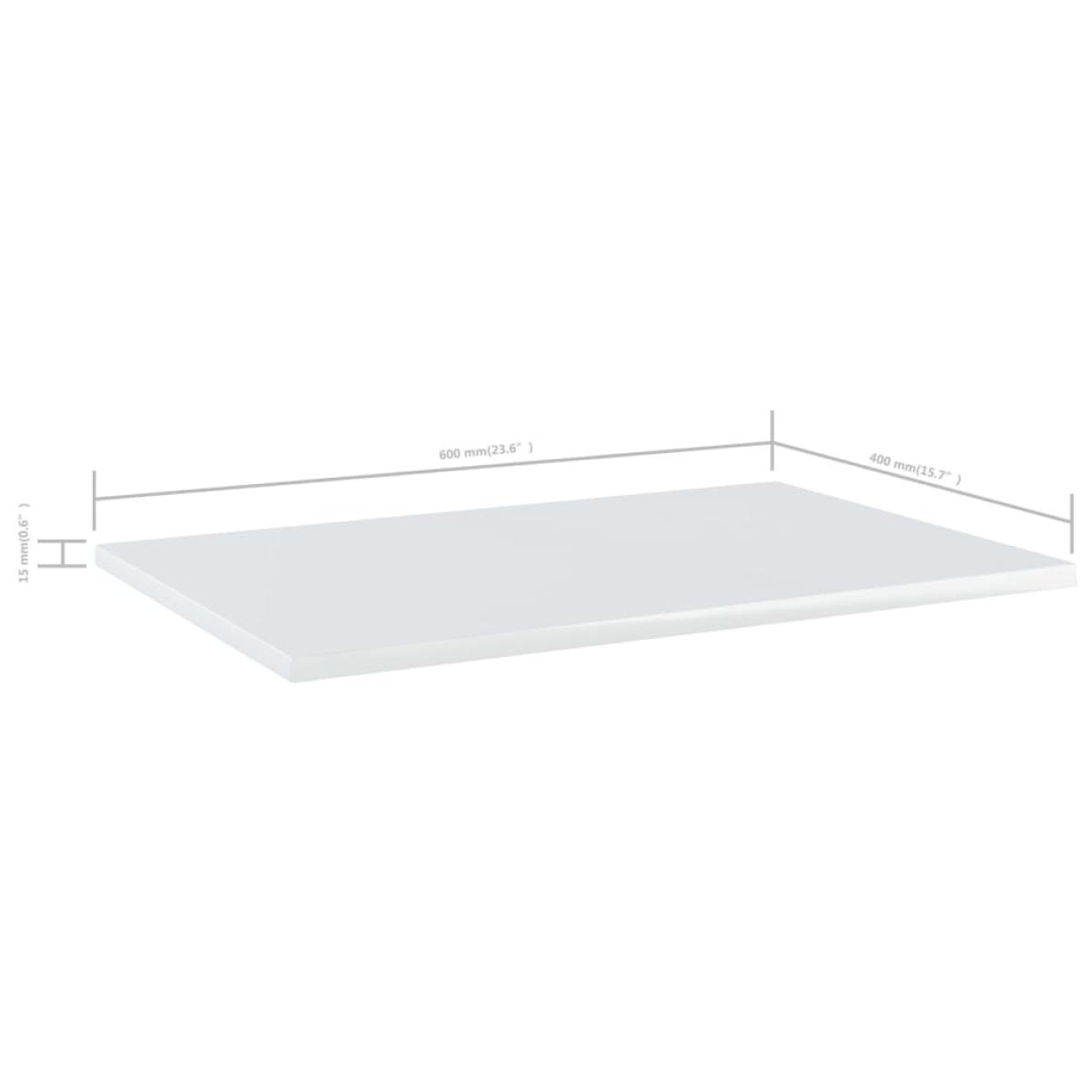 Estantes estantería 4 uds aglomerado blanco brillo 60x40x1,5 cm