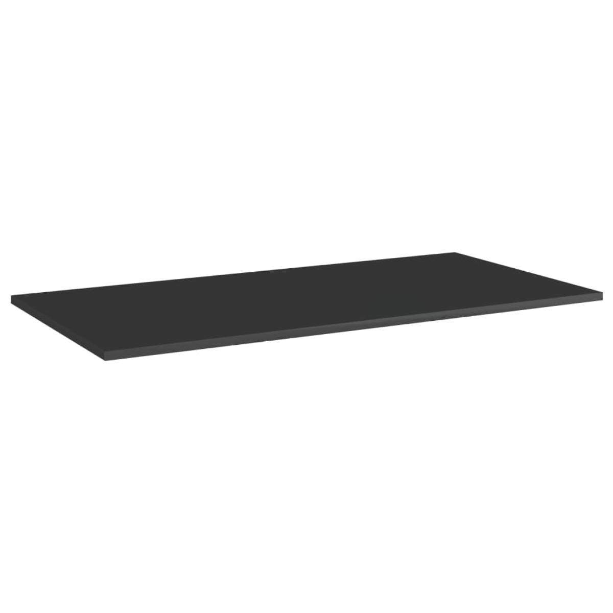 Estantes estantería 4 uds aglomerado negro brillo 80x20x1,5 cm
