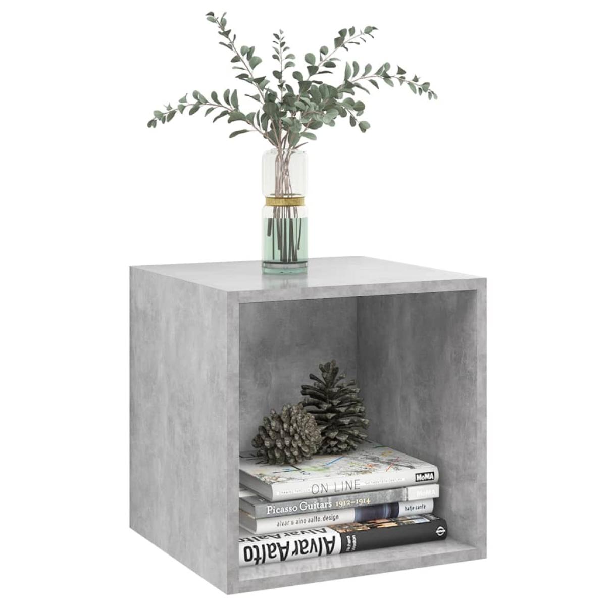 Armario de pared madera contrachapada gris hormigón 37x37x37 cm