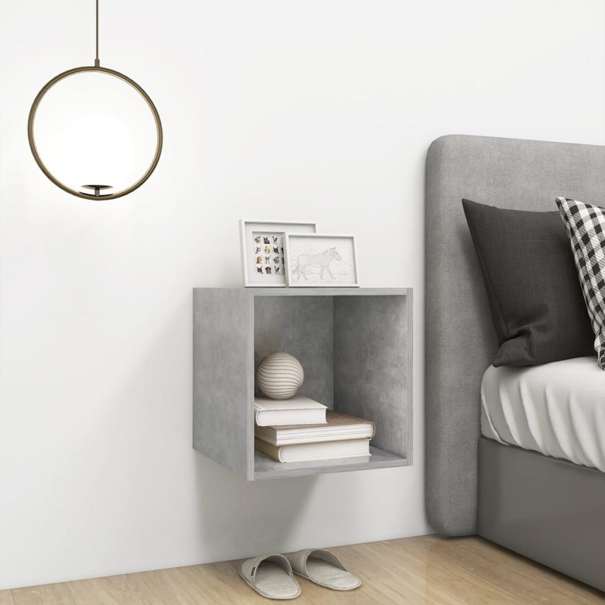 Armario de pared madera contrachapada gris hormigón 37x37x37 cm