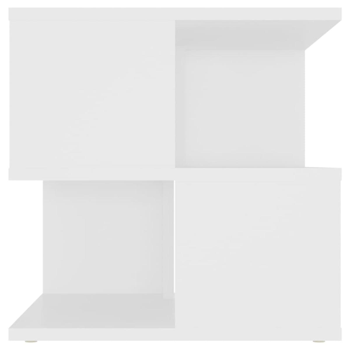 Mesa auxiliar de madera contrachapada blanco 40x40x40 cm