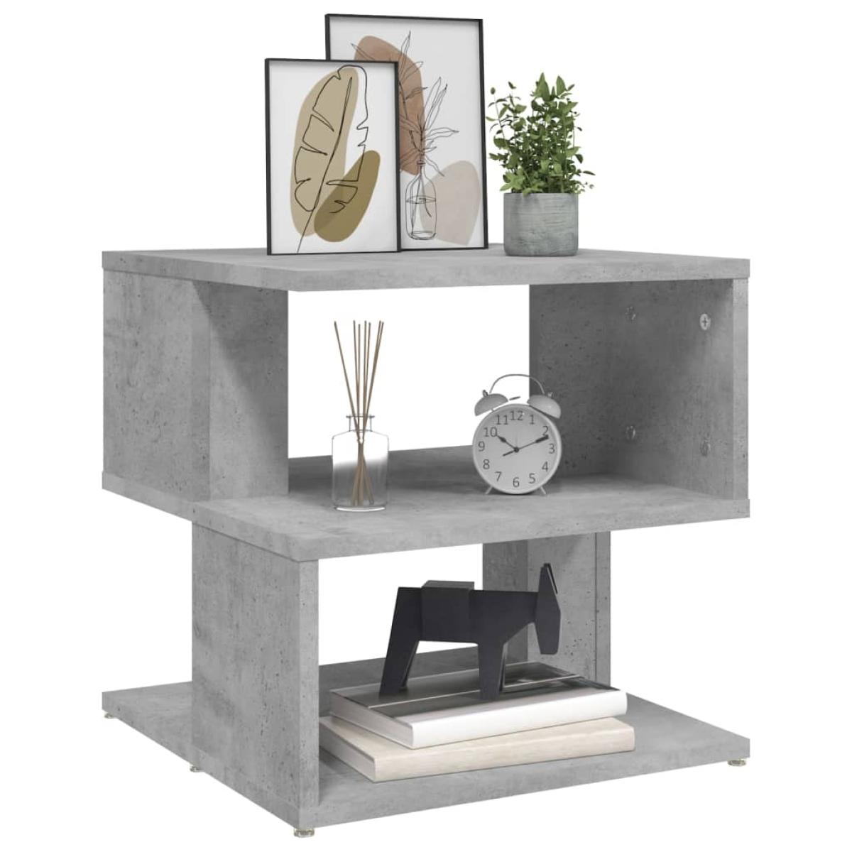 Mesa auxiliar de aglomerado gris hormigón 40x40x40 cm