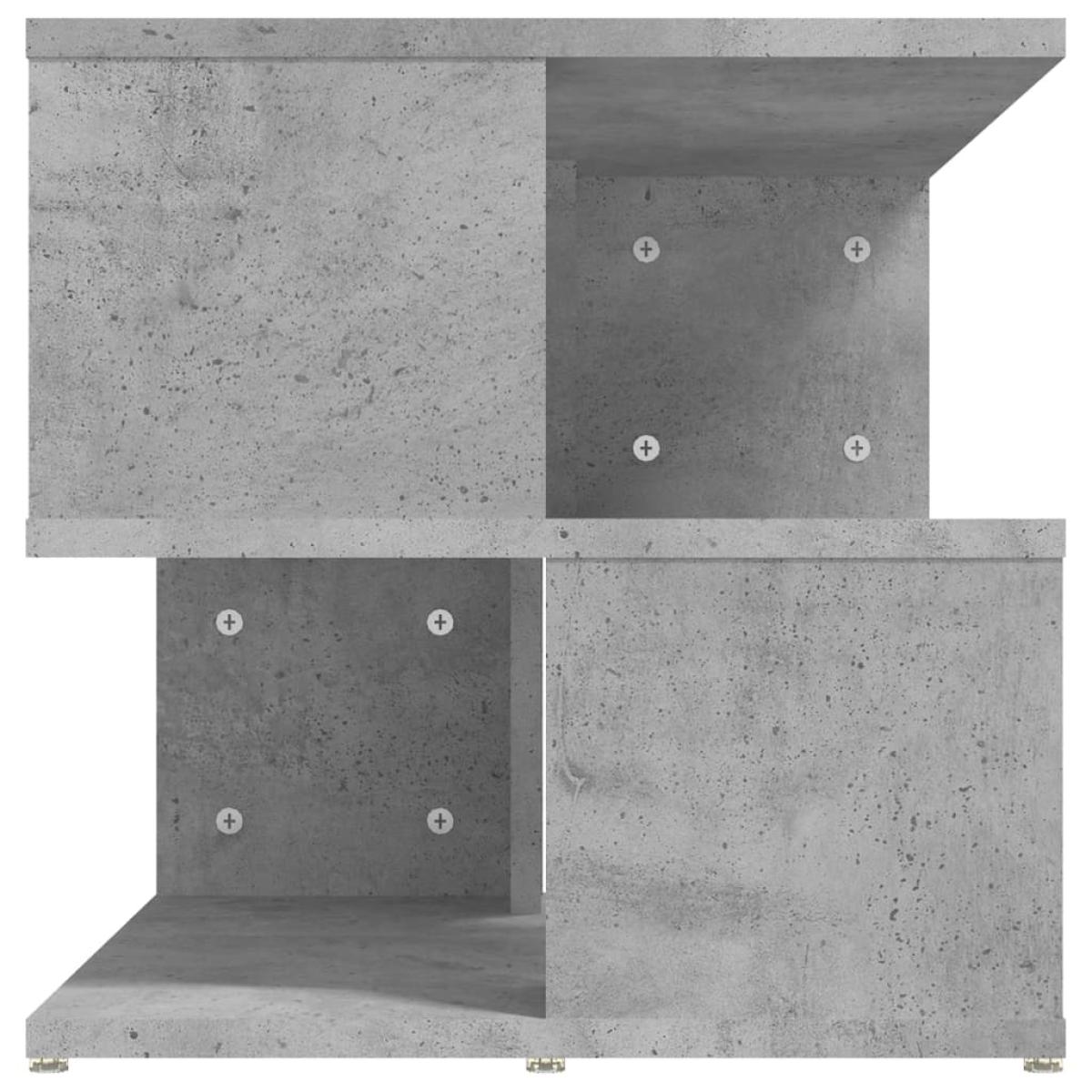 Mesa auxiliar de aglomerado gris hormigón 40x40x40 cm