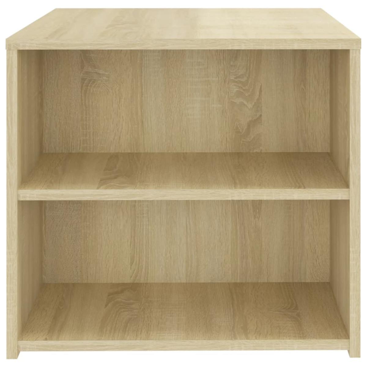 Mesa auxiliar de aglomerado color roble Sonoma 50x50x45 cm