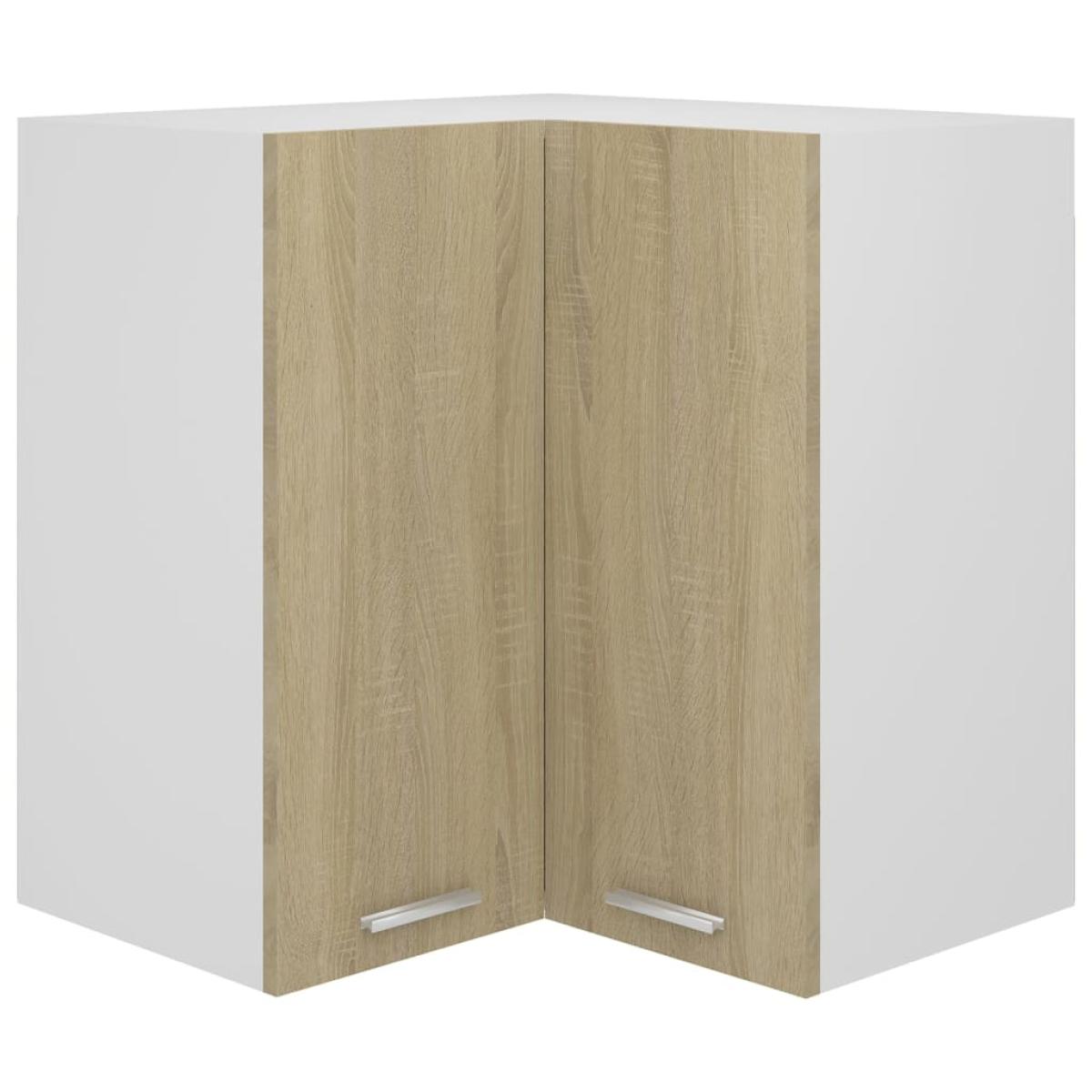 Armario colgante esquina contrachapada roble Sonoma 57x57x60 cm