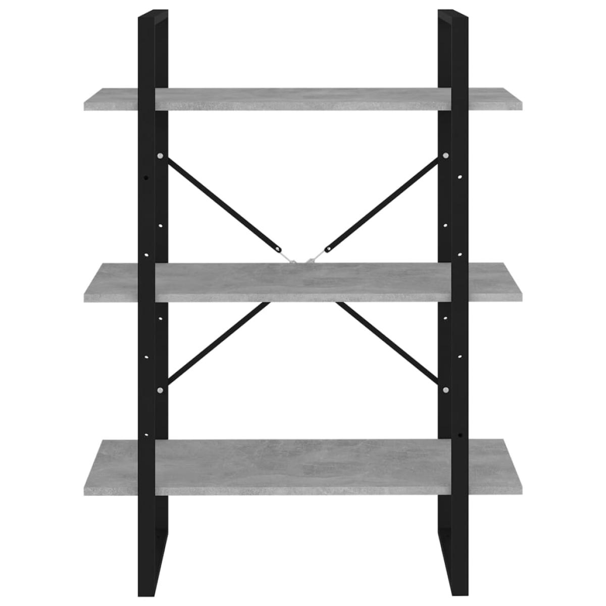 Estantería madera contrachapada gris hormigón 80x30x105 cm