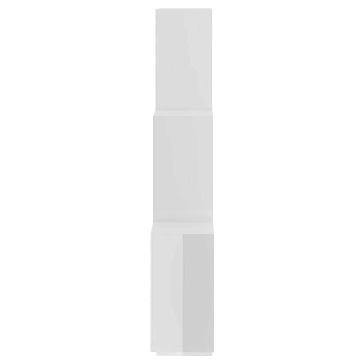 Estante de cubo de pared aglomerado blanco brillante 78x15x93cm
